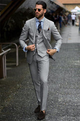 Classic Grey Suits for Prom, Three Pieces Groom Suit on Sale