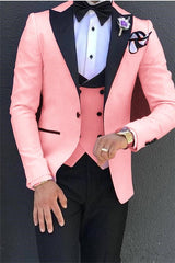 Classic Pink Tuxedos Prom Suits - Gorgeous Three Pieces, Best Prom Suits