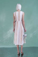 Babyonlines Crew-neck Sleeveless A-line Dresses with Sash