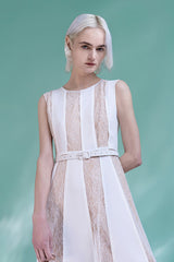 Babyonlines Crew-neck Sleeveless A-line Dresses with Sash