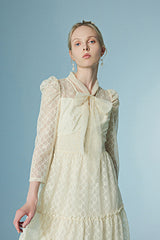 Babyonlines Cute Ivory 3/4 Sleeves A-line Dresses with Bow