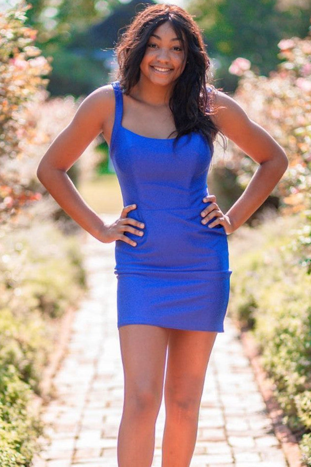 Cute Short Royal Blue Homecoming Dress