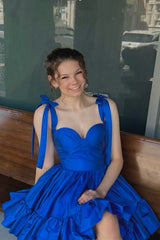 Cute Tie Straps Green Corset Ruffle Short Homecoming Dress