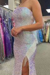 Cutout Back OrangeTassel Long Formal Dress with Slit