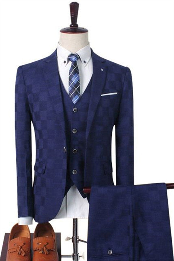 Dark Red Marriage Suit - Three-Piece Prom Tuxedo for Men