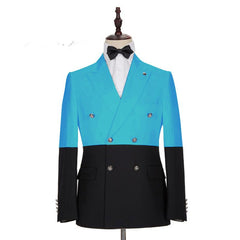 Elegant Best-Fit Blue Double-Breasted Formal Suit for Prom