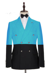 Elegant Best-Fit Blue Double-Breasted Formal Suit for Prom