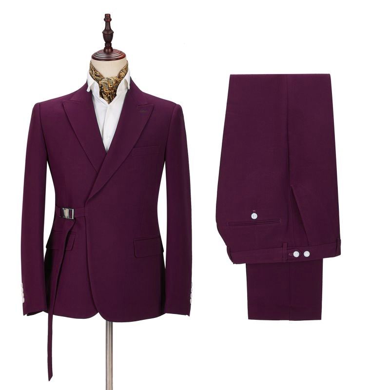 Elegant Best-Fit Two-Piece Wedding Suit with Peaked Lapel for Groom 2024