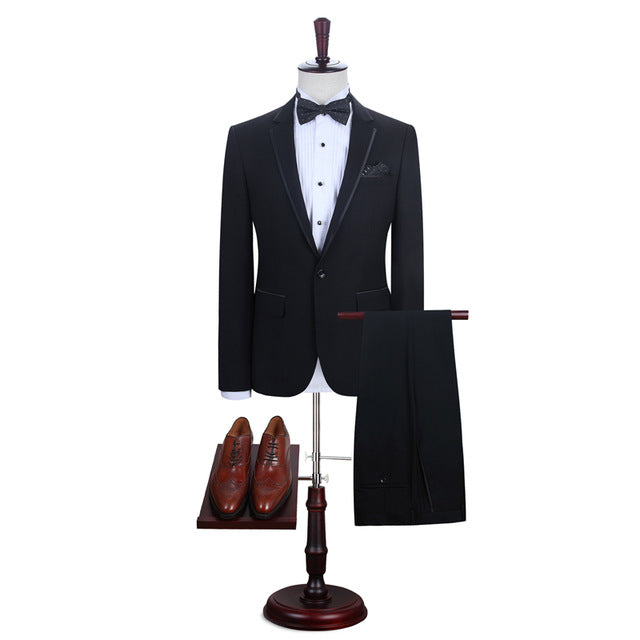 Elegant Black One-Button Prom Attire for Men 2024