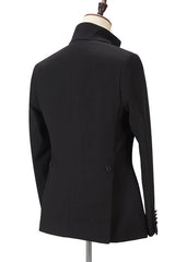 Elegant Black Ring Bearer Suit with Peaked Lapel