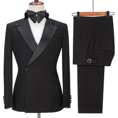 Elegant Black Ring Bearer Suit with Peaked Lapel