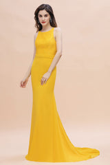 Elegant Jewel Mermaid Chiffon Lace Bridesmaid Dress On Sale-Babyonlines