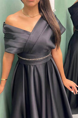 Elegant Off-the-Shoulder Long Evening Dress Pleated and On Sale