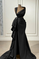Elegant Red Long Prom Dress with High Split