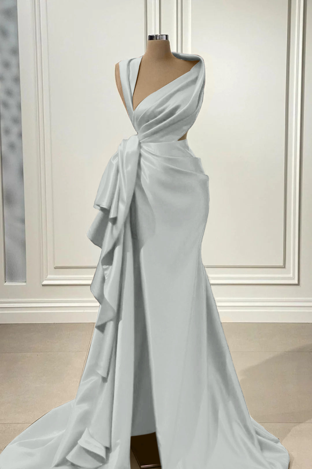 Elegant Red Long Prom Dress with High Split