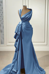 Elegant Red Long Prom Dress with High Split
