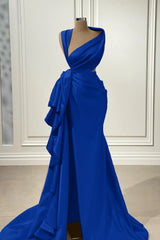 Elegant Red Long Prom Dress with High Split