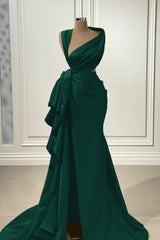 Elegant Red Long Prom Dress with High Split