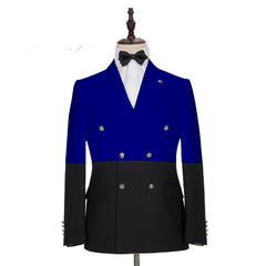 Elegant Royal Blue Double-Breasted Tuxedo Suit for Wedding