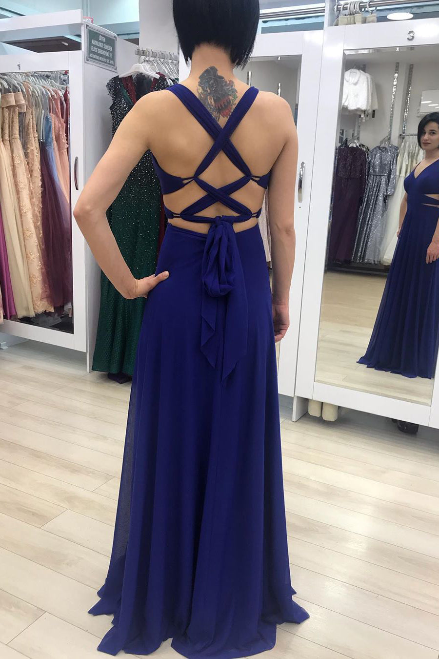 Elegant Sheath V Neck Burgundy Long Prom Dress with Slit