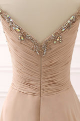Elegant Off the Shoulder Sweetheart Prom Dress with Beading