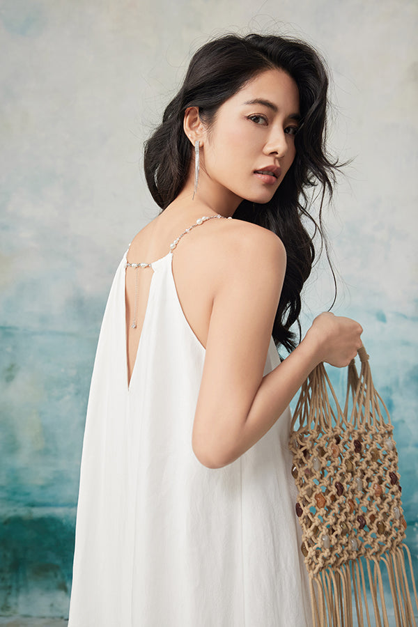 Babyonlines Elegant White Halter Lace A-line Dresses