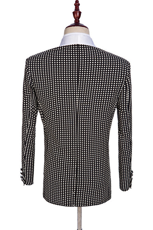 Fashion Black and White Shawl Lapel Prom Suit, Female Tuxedo