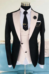 Fashion Slim Fit Prom Suits, Black Wedding Tuxedos Outfit Suits for Men