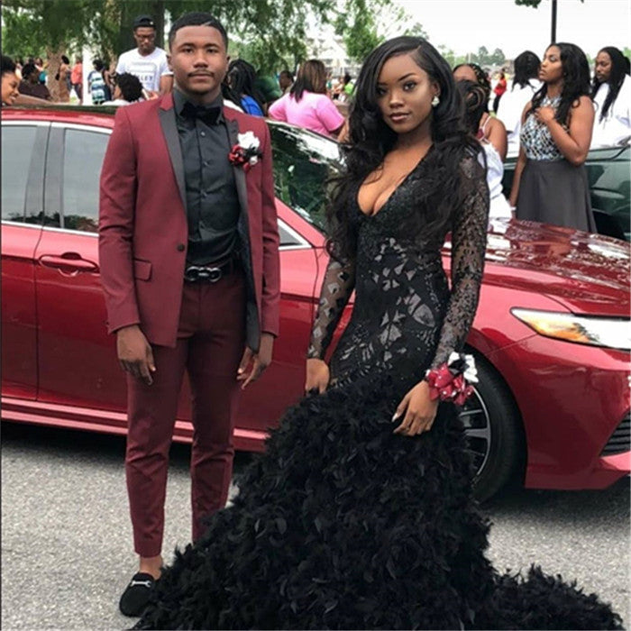 Fashionable Black Lapel Two-Piece Designer Wedding Suit on Sale