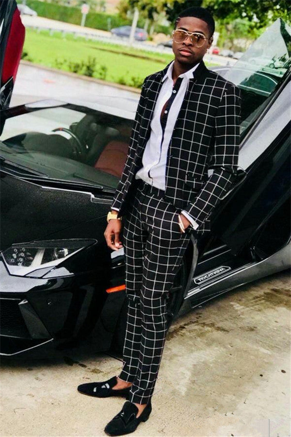 Fashionable Black Wedding Suit for Groom and Groomsmen