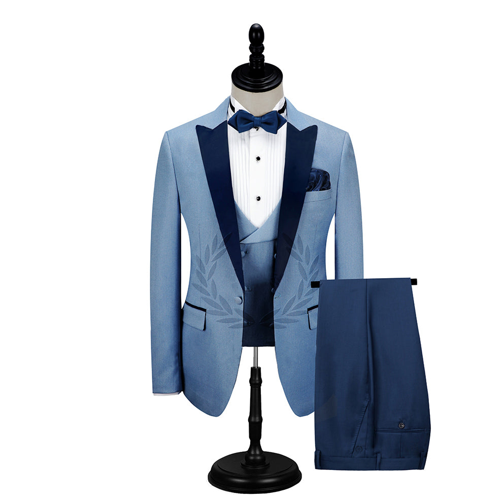 Fashionable Dark Navy Blue Tuxedo with Peak Lapel for Wedding and Prom