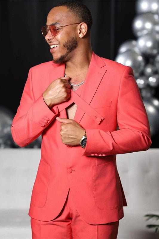 Fashionable Notched Lapel Bespoke Suit for Groom and Groomsmen