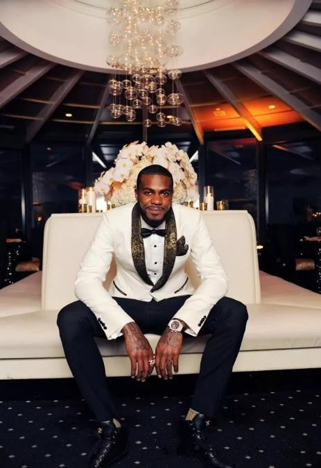 Formal Jacquard Tailcoats for Bridegroom and Groomsmen Wedding Suits 2024