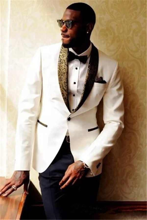 Formal Jacquard Tailcoats for Bridegroom and Groomsmen Wedding Suits 2024