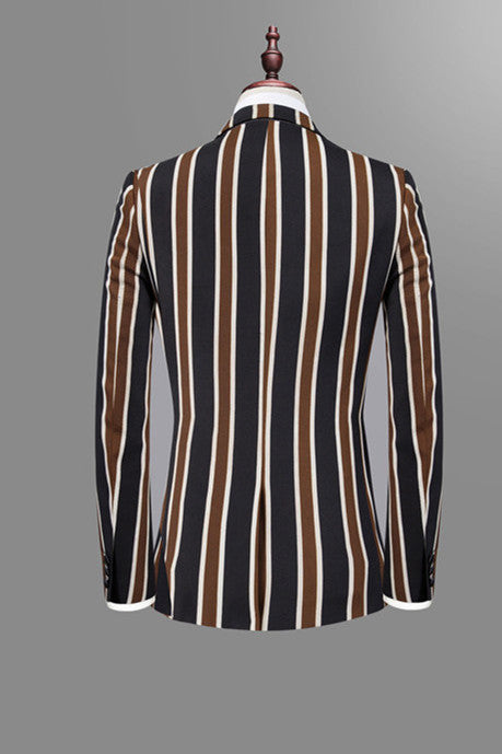 Gentle Black Striped Prom Attire for Men 2024 Online