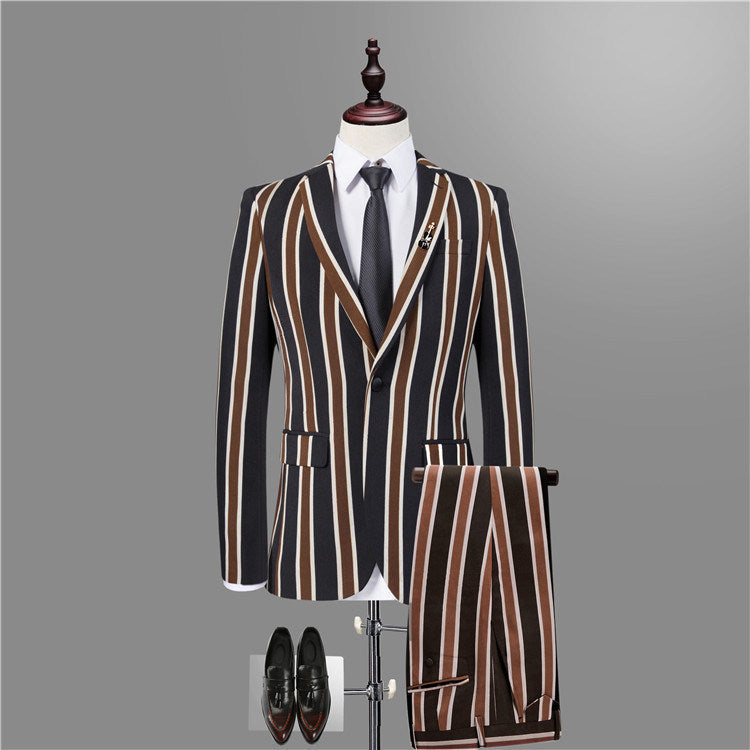 Gentle Black Striped Prom Attire for Men 2024 Online