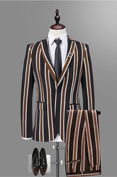 Gentle Black Striped Prom Attire for Men 2024 Online