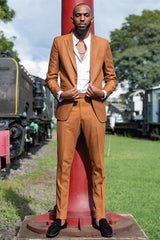 Gentle Gold Brown Prom Suit for Men