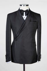 Glamorous Black Wedding Suit Outfits for Groom 2024 with Shawl Lapel