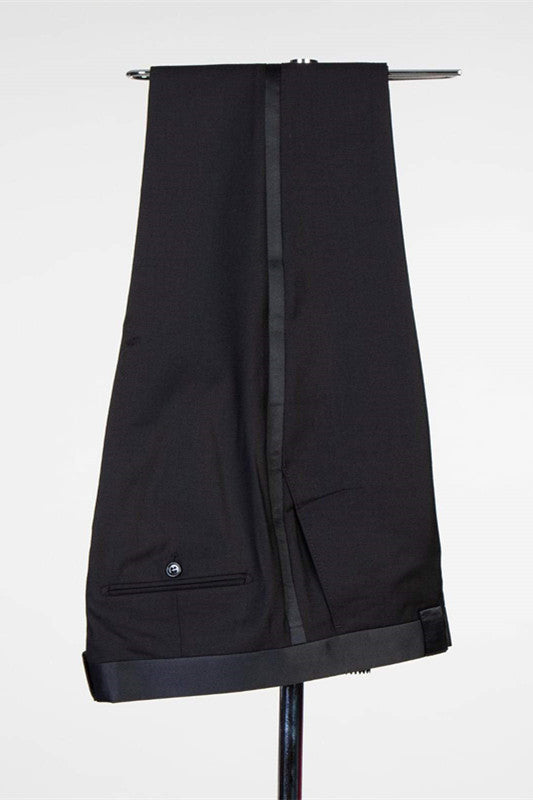 Glamorous Black Wedding Suit with Shawl Lapel for Groom 2024