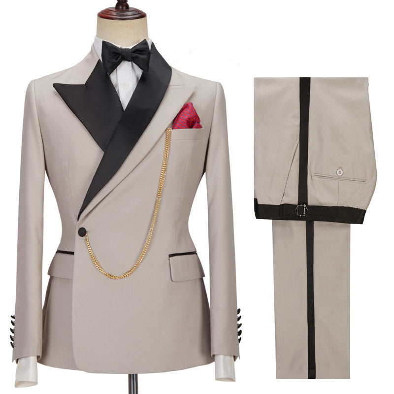 Glamorous Royal Wedding Suit Inspired by David Beckham with Peaked Lapel