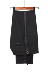 Gorgeous Casual Black Prom Outfit with Peaked Lapel for Men