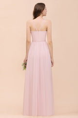 Gorgeous Chiffon Halter Ruffle Affordable Long Bridesmaid Dress-Babyonlines