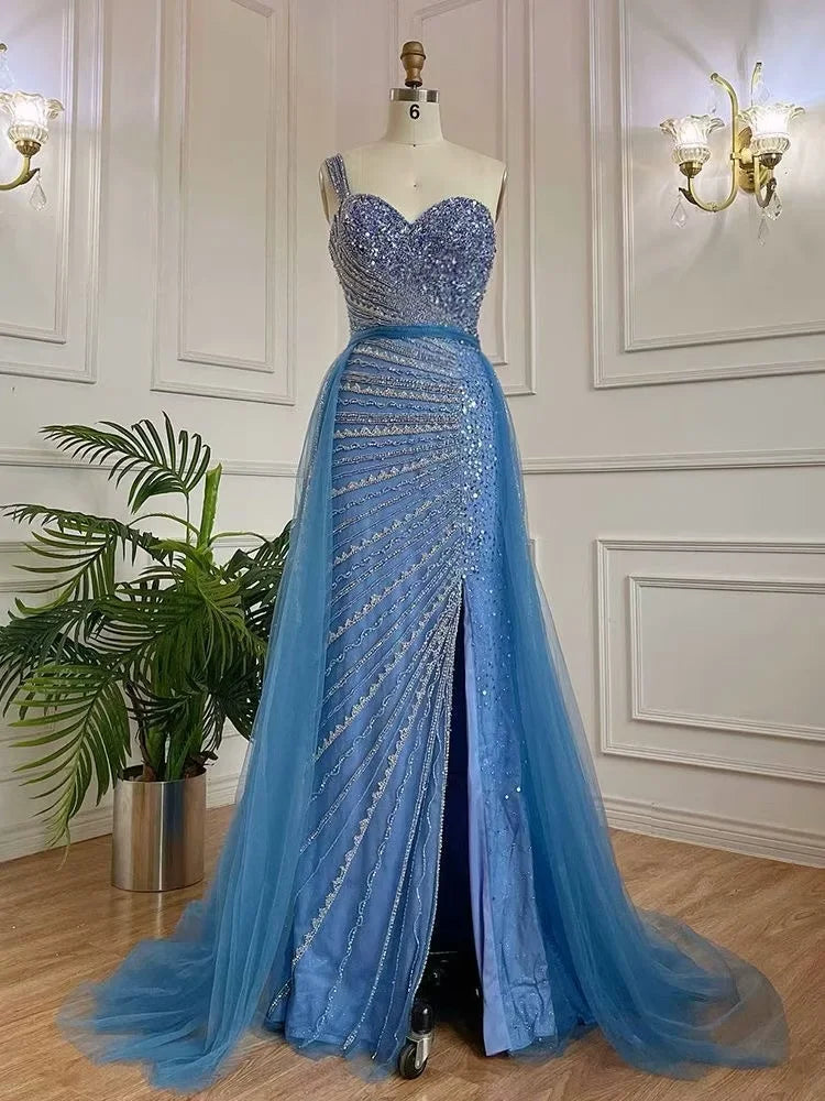 Gorgeous Lavender One Shoulder Floor Length Prom Dress with Beading