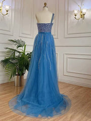 Gorgeous Lavender One Shoulder Floor Length Prom Dress with Beading