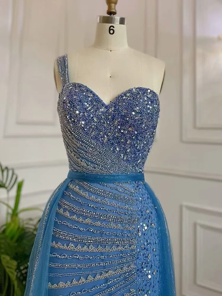 Gorgeous Lavender One Shoulder Floor Length Prom Dress with Beading