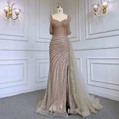 Gorgeous Champagne Off the Shoulder Princess Prom Dress with Beading