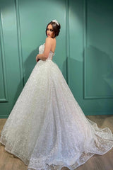 Gorgeous One Shoulder Sleeveless Princess Wedding Dress With Tulle