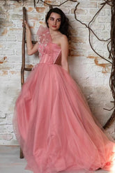 Gorgeous One-Shoulder Sleeveless Tulle Prom Dress