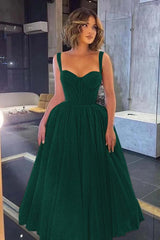 Gorgeous Spaghetti Strap Sweetheart Prom Dress with Sequins and Tulle